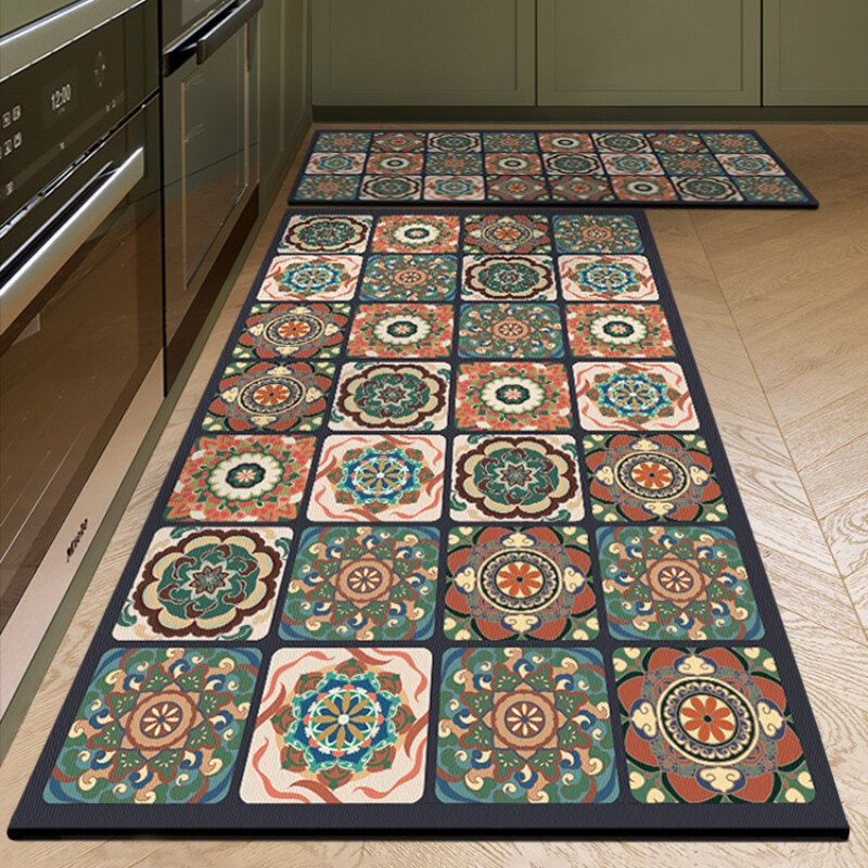 Pvc Leather Kitchen Floor Mats Waterproof Oil-proof Stain-proof Rug Home Scratch-resistant Wear-resistant Carpet Ковер Tapis 러그