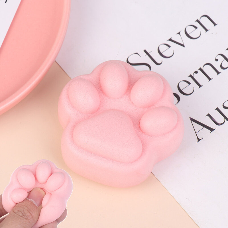 Neue Modelle kleine Katze Pfote niedlich rosa Katze Fuß langsam zurückprallen nass weich Saug finger Prise Dekompression matsch igen Spielzeug Release Spielzeug