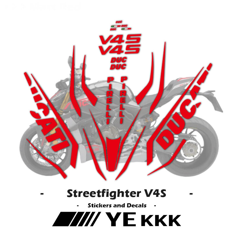 Ducati Streetfighter V4 V4S 용 풀 카 스티커, 오토바이 페어링 쉘 스티커, 전신 라인 버전