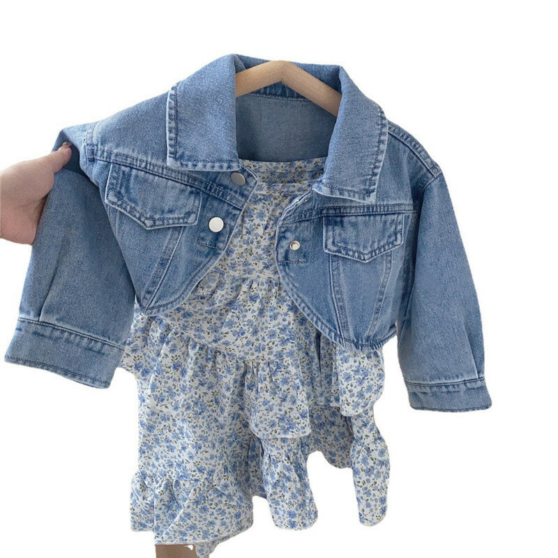 Джинсовая куртка для маленьких девочек, детский модный кардиган, пальто, детская повседневная верхняя одежда на весну и осень