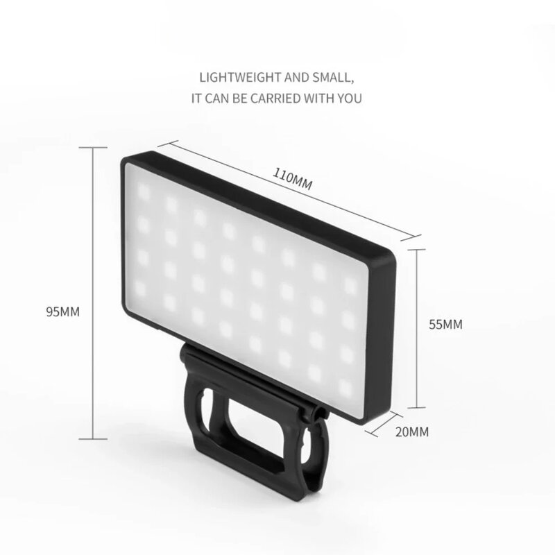 Lampu LED swafoto RGB dapat diatur, lampu klip ponsel kecerahan dapat diisi ulang, lampu portabel fotografi untuk kamera Laptop