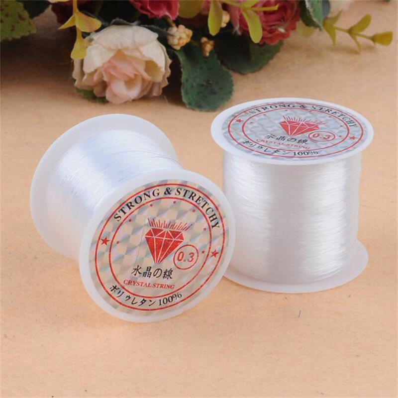 1Roll 0.2-0.8mm Non-Stretch Transparent Crystal Nylon Beading String Cords For DIY Wire Thread Bracelets Jewelry Making Supplies