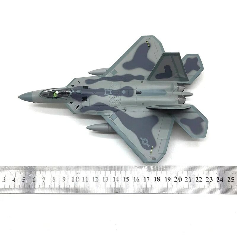 Militare US F-22 Raptor Fighter modello in scala 1:100 con supporto collezione aereo in lega per uomo