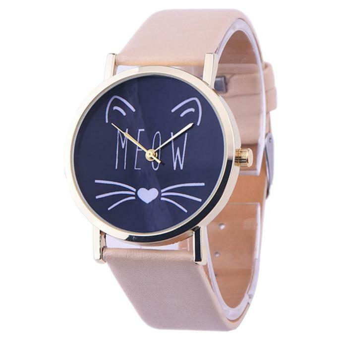 Wzór kota skórzany pasek analogowy kwarcowy zegarek na rękę accesorios para mujer modne kwarcowe zegarki na rękę reloj mujer elegante