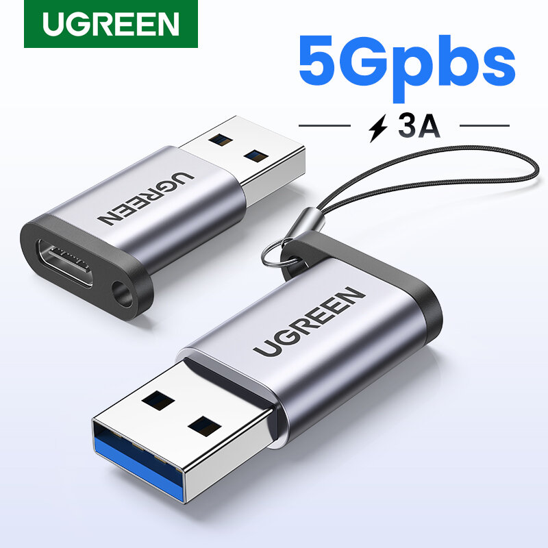 Ugreen-Adaptador USB 3,0 2,0 macho a USB 3,1 hembra tipo C, para ordenador portátil, Samsung, Xiaomi 10, auriculares