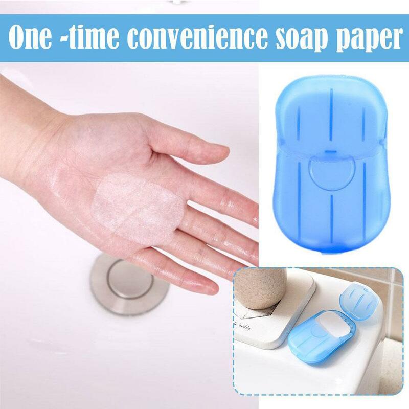Dezynfekujący papier mydlany mydło do kąpieli Mini papier do czyszczenia łatwe pachnące mycie ręcznie jednorazowy kawałek wygodne mydło podróżna I9D6