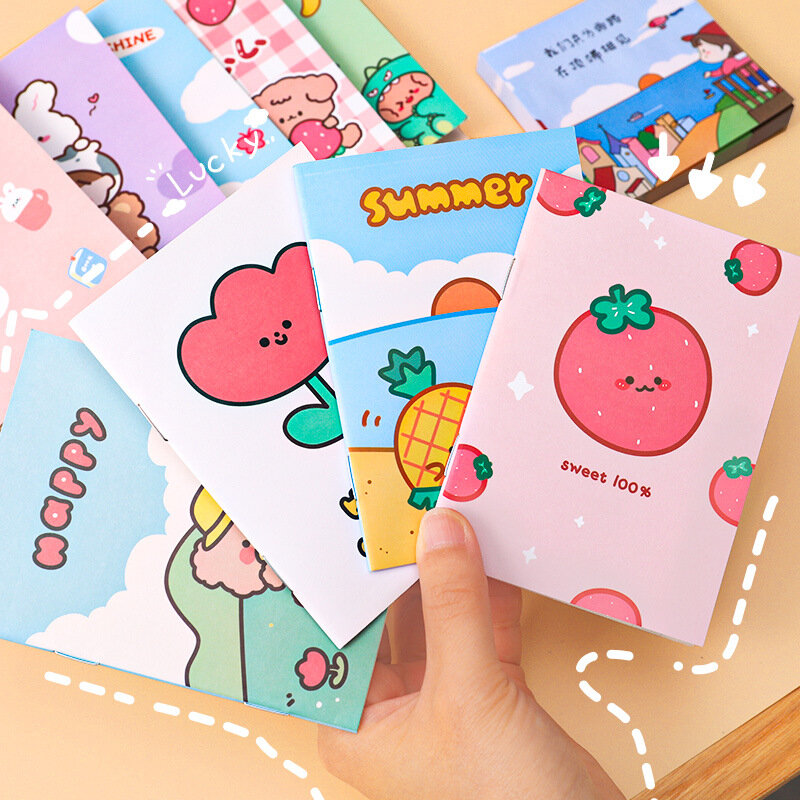 1PC Korea Stationery 64K Mini Notebook Kids Cartoon Portable Little Book Student Notebook Notepad