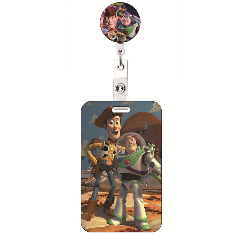 Toy Story Lanyard untuk gantungan kunci, pemegang kartu kredit, klip bisa ditarik, tali telepon kayu, tali Buzz Lightyear, tali leher, pemegang lencana ID