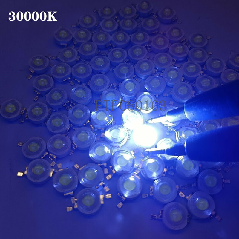 مصباح رقاقة LED 1 وات ، 3 وات ، أبيض محايد ، 10000 كيلو ، 20000 كيلو ، 30000 كيلو ، 50 قطعة