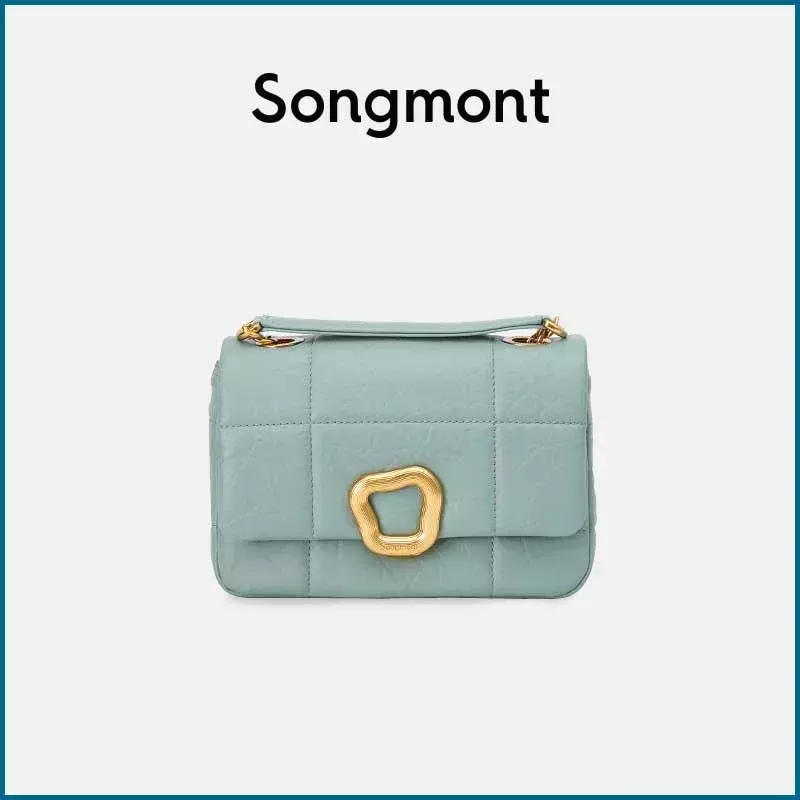 Songmont-bolsa feminina com corrente, bolsa tiracolo, bolsa de ombro, corrente, média, pequena, chocolate, moda