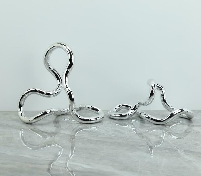 Серебряное кольцо Mobius современное простое и роскошное украшение изогнутое интерьерное для гостиной абстрактные линейные Асимметричные украшения