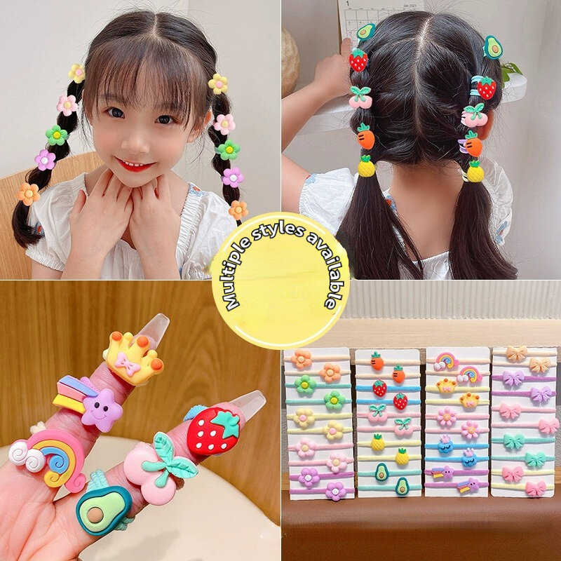 40 pz carino elastico moda nuovo copricapo bambini Cartoon cravatte per capelli 2023 nuovi accessori per capelli ragazze decorazione quotidiana