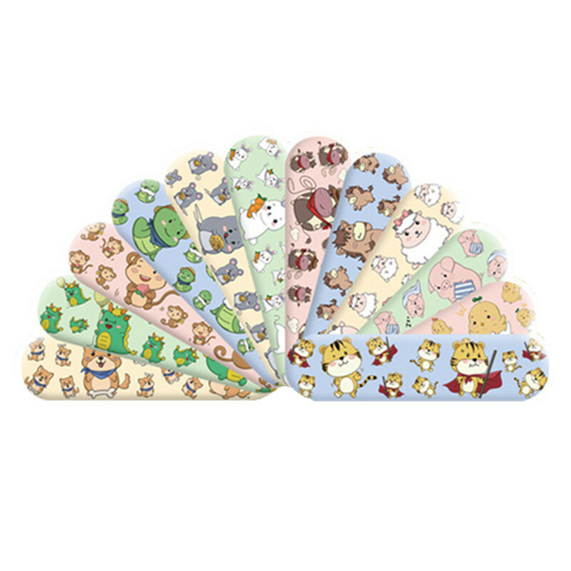 120 Stks/set Kawaii Cartoon Band Hulp Voor Kinderen Kinderen Dierenriem Tekens Huid Patch EHBO Wond Pleisters Strips Zelfklevende Woundplast