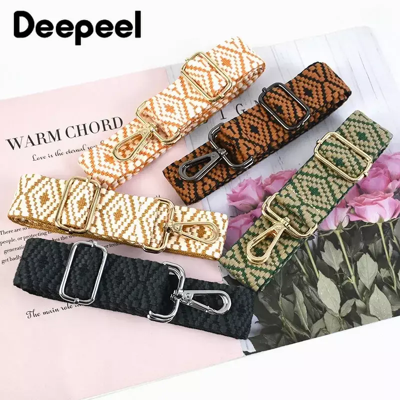 1 buah Deepeel tas lebar 3.8cm, tali bahu 75 ~ 130cm tali anyaman dapat disesuaikan, aksesori sabuk tas pengganti selempang wanita