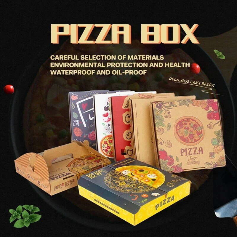 Prodotto su misura prezzo di fabbrica scatola per pizza biodegradabile personalizzata di alta qualità scatola per pizza in cartone sfuso