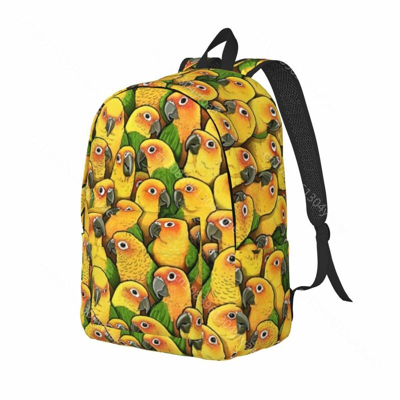 Sacs à dos en toile College perroquet jaune, sac Jenday Conures, sac à dos de retour à l'école, sacs universels légers