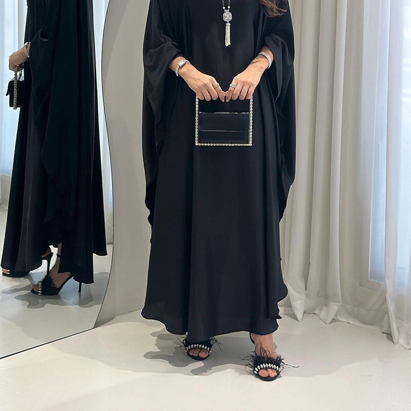 Sukienka muzułmańska damska na Bliskim Wschodzie Abaya modna sweter miękkie lekkie kute rękawy szlafrok letnia nowa, cienka prosta kobieca sukienka