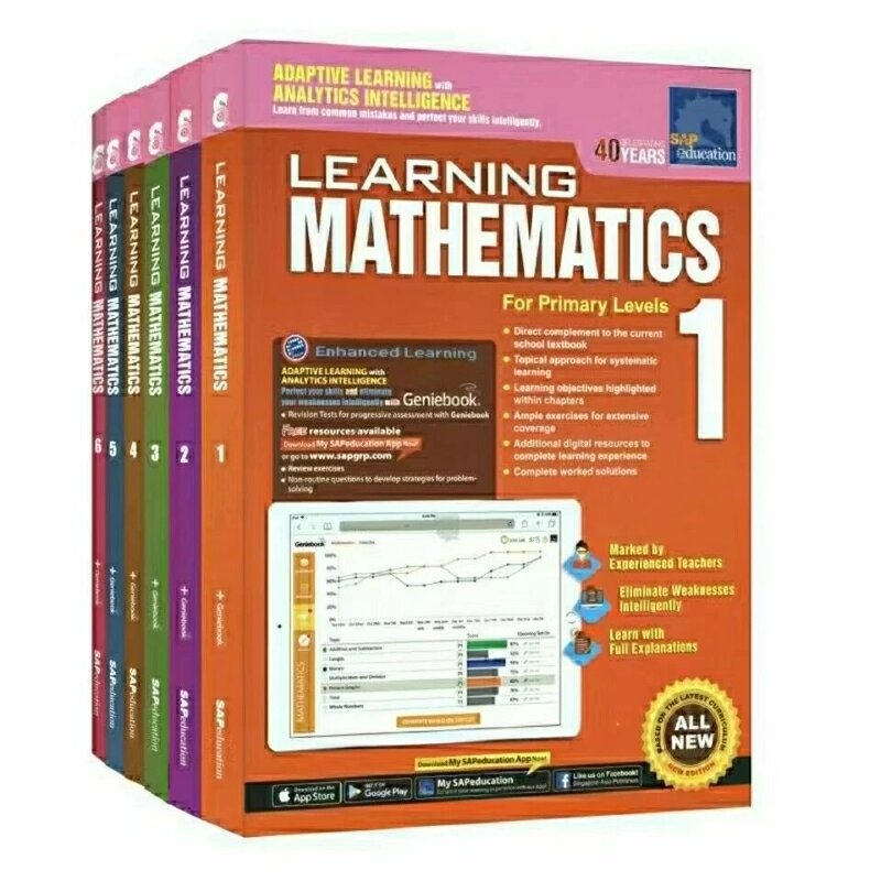 SAP Learning Mathematics Book Grade 1-6 Children Learn Math Books Singapore Primary School Mathematics Textbook