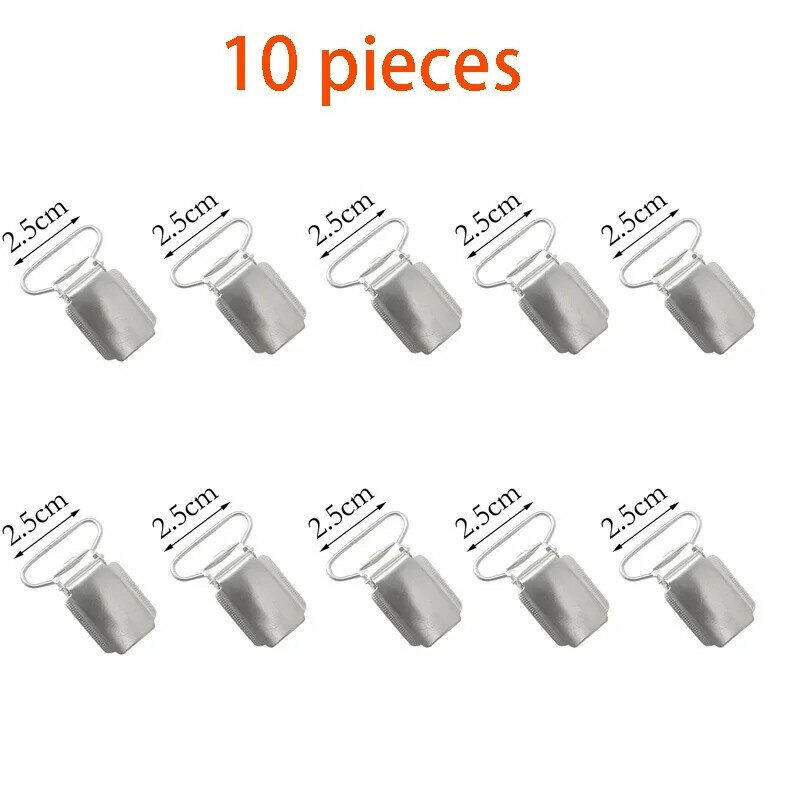 Clips de tirantes de Metal para bebé, gancho de plomo para chupete, 1,5 cm, 2cm, 2,5 cm, 3cm, 3,5 cm, 4cm, 5cm, 10 unidades por lote