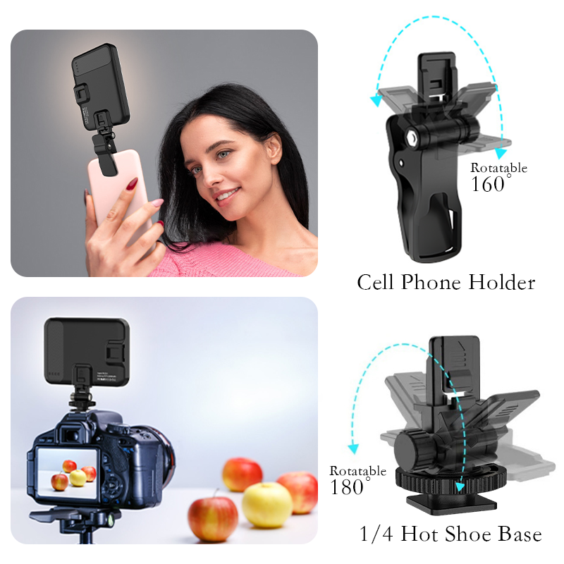 Mini Led Selfie Light Portable Camera Camcorder Light Adjustable Mobile Phone Light With Clip 3 Light Modes For Video Conference