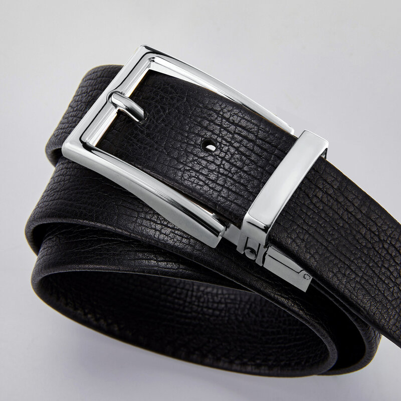 Men's Reversible Alloy Belt Buckle Replacement Pin Buckles Rectangular Buckle Single Prong Belt Buckle Fits 33-34mm/1.3-1.34inch