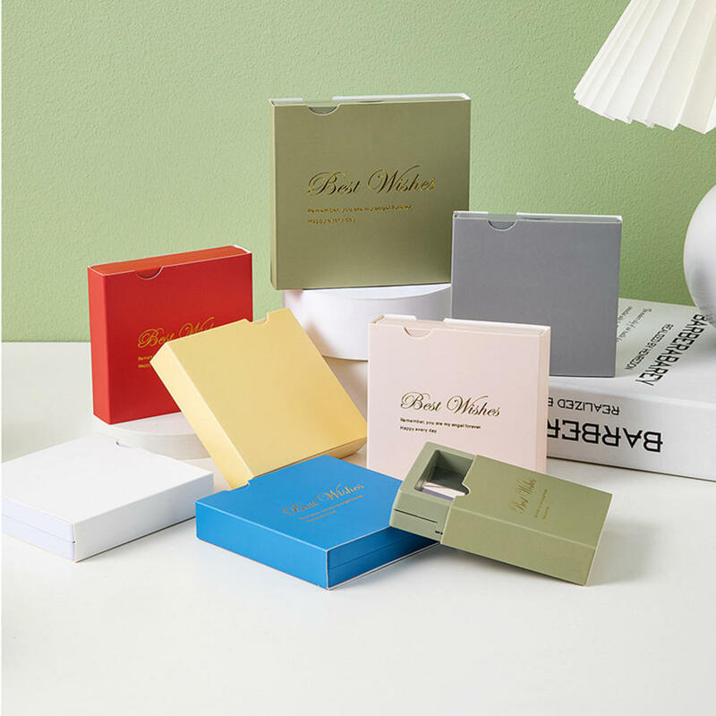 Boîte d'Emballage de Bijoux en Papier Pliable, Anti-Poussière, pour Bagues, Boucles d'Oreilles, Colliers, Rangement de Cadeaux