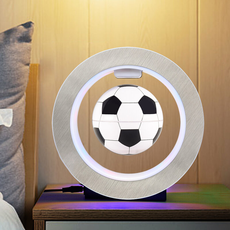 Schwimmender Fußball der Magnets chwebebahn mit LED-Licht schwimmendem Fußball für Home-Office-Schreibtisch Gadget Geburtstags geschenk für Männer Kinder