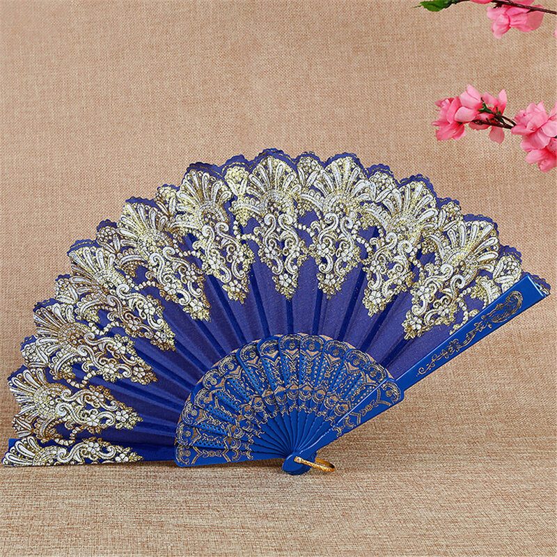 Abanico plegable de seda de estilo chino para decoración del hogar, abanico de mano plegable con borlas de estilo japonés para regalo artesanal
