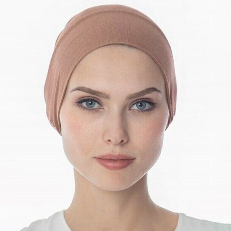 Baru topi Turban Muslim Modal lembut topi jilbab bagian dalam topi India Dalaman syal wanita penutup kepala tertutup Turban Mujer 2023