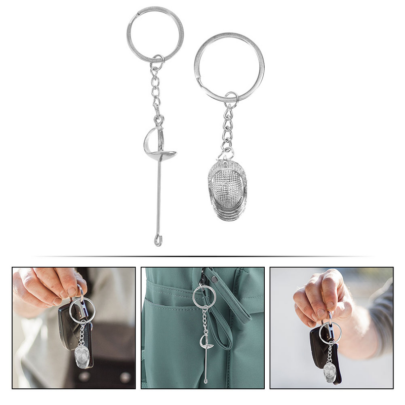 Fencing Key Ring For Boys Souvenir Present Couples Key Ring For Boys Handbag Charm Car Key Ring Bag Purse Pednant Fencing Sport