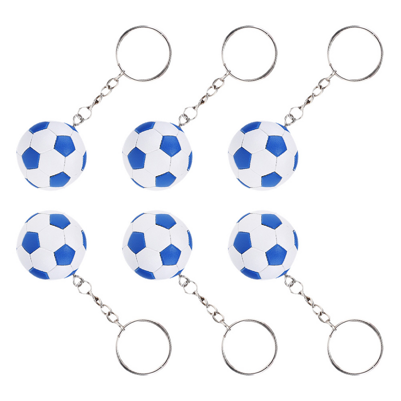 6pcs Simulation Football Hanging Charms Sports Ball Pendants Bag Hanging Charms Diy Supplies