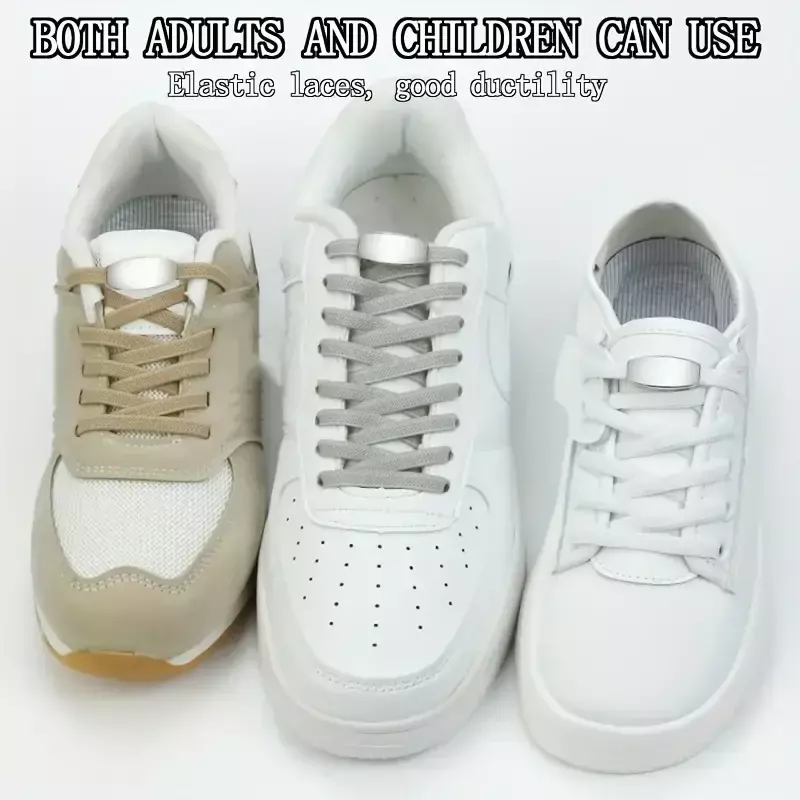 Derde Versie Metalen Slot Schoenveters Elastische No Tie Schoen Veters Voor Sneakers Snel Luie Schoenveter One Size Fits All Adult & Kids