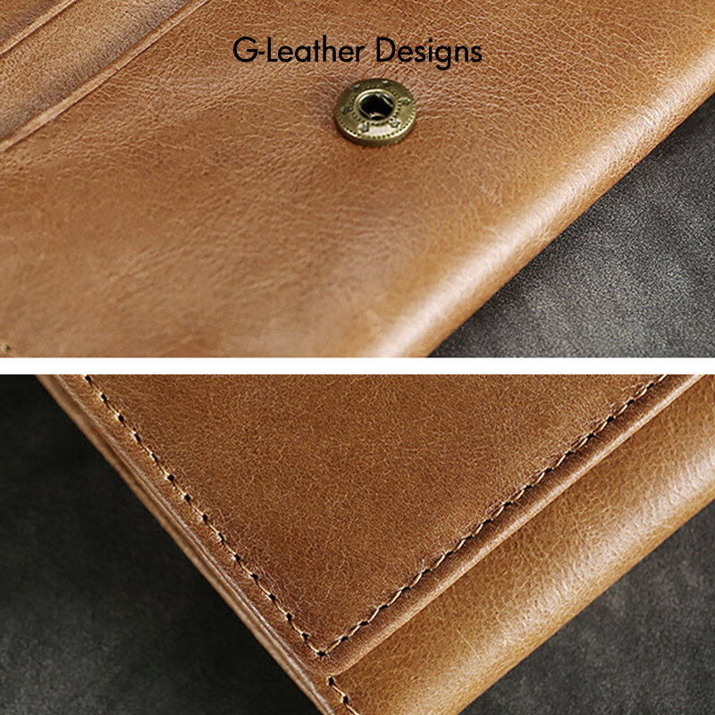 Genuine Leather Business Card Holder Oil Waxy Vintage Credit Card Case Mini Wallet Coin Purse RFID Blocking Id Covers