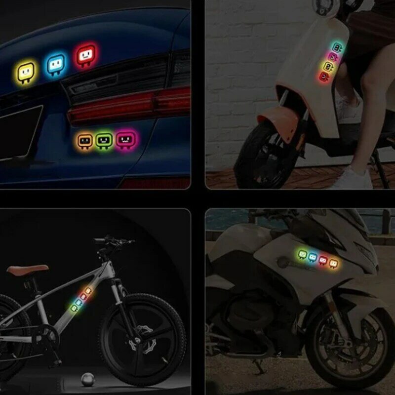 Pegatina reflectora para motocicleta, marca de advertencia, casco de motocicleta, 10 unidades por juego