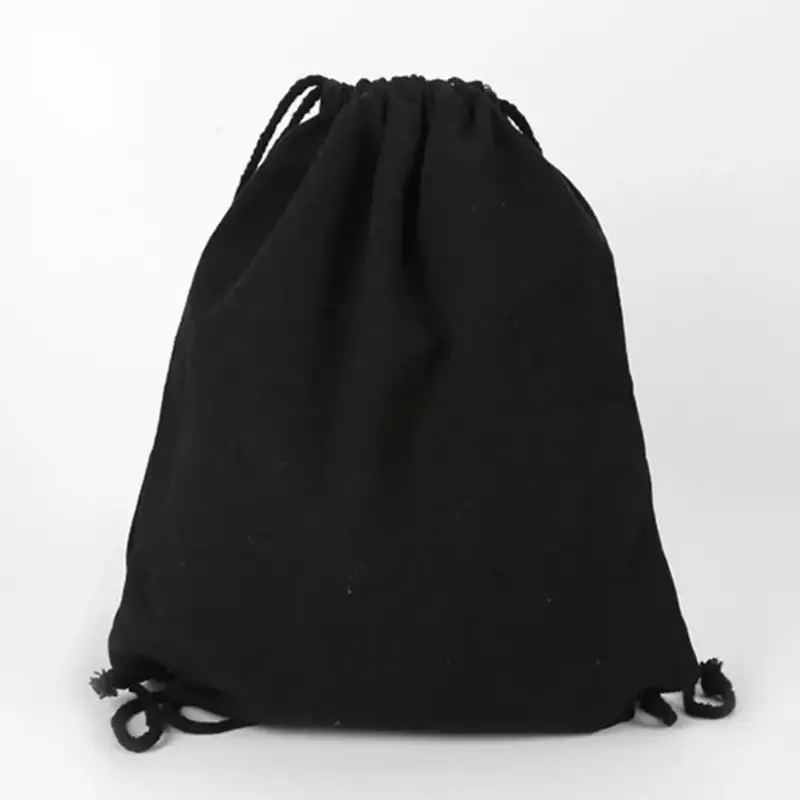 Bolsa de algodão personalizada para ginásio escolar, mochila estudantil, bolsa de lona, cordão de ombro, bolsos do pacote