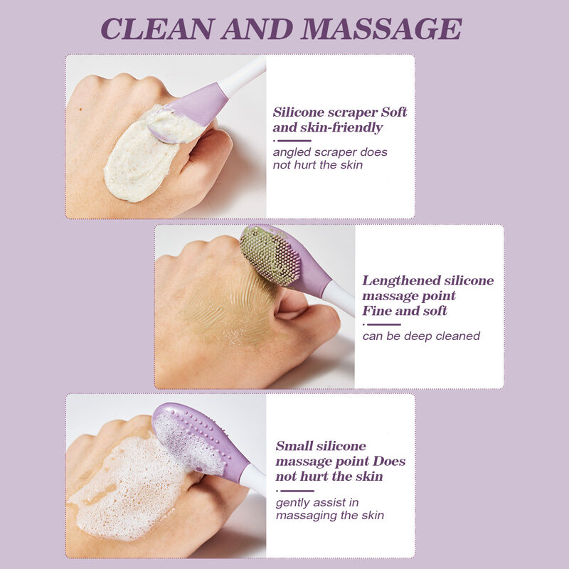 Cepillo de silicona para limpieza Facial, mascarilla 2 en 1 para el cuidado de la piel, exfoliante, exfoliante de poros, espinillas, herramientas de limpieza profunda