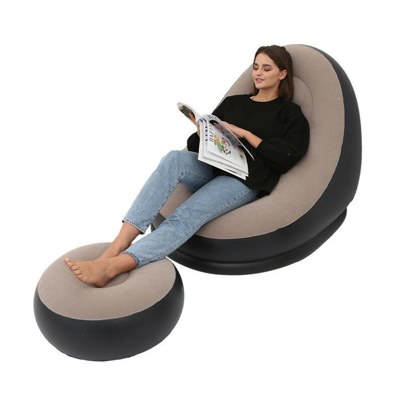 Il nuovo divano gonfiabile imbottito divano letto pieghevole pigro con pedali per il tempo libero all'aperto e la convenienza mobili per la casa