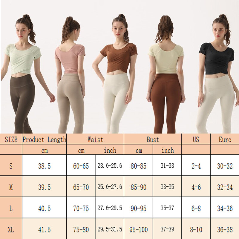 Aiithuug Cross Hem Bulid-in Cup Yoga Shirts Women's Short Sleeve Athletic Compression Shirts Breathable Yoga Gym Pilates Tops