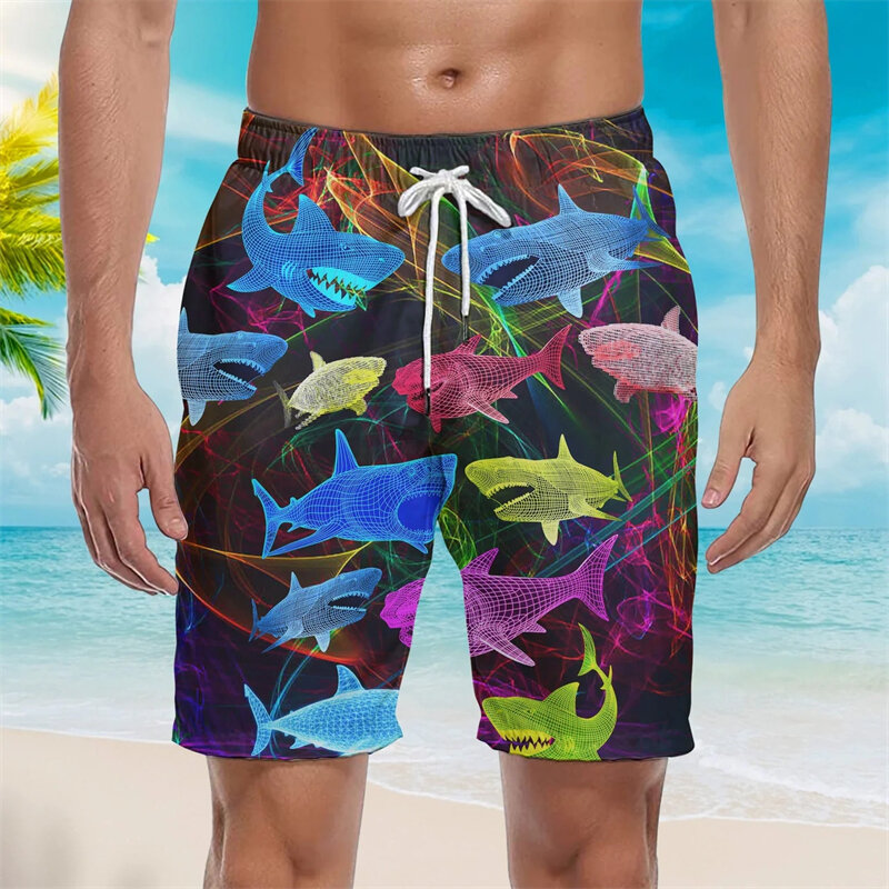 Pantalones cortos de playa con estampado 3D para hombre, ropa informal de animales, tiburón, ballena, Mar submarino, Harajuku, para correr