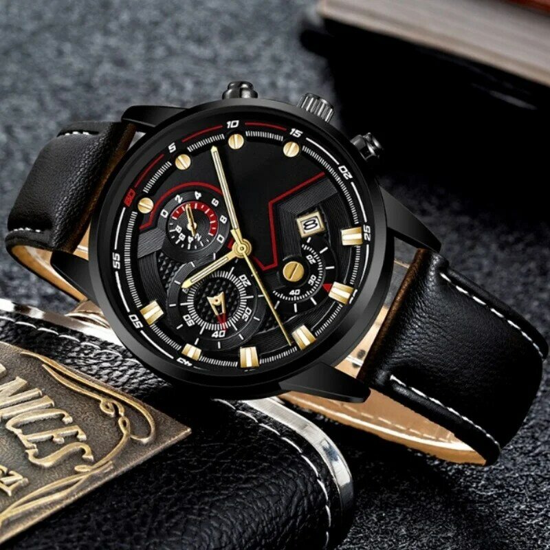 Kegllect 【Ready Stock】Fashion Popular Men's Business Calendar Watch Luminous Pointer Quartz Watches