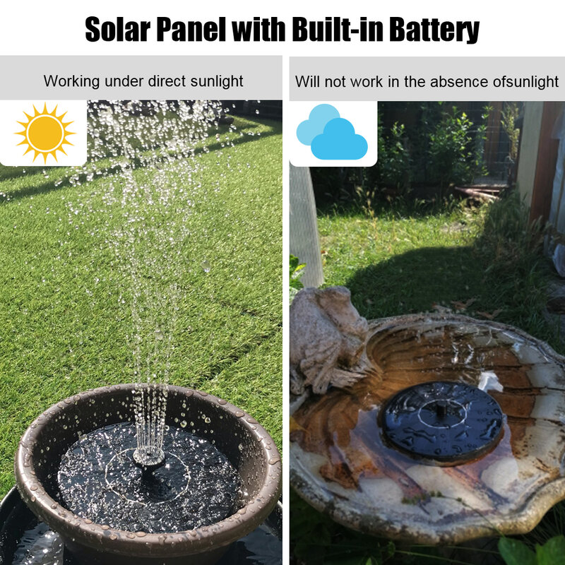 Fuente Solar para baño de aves, bomba de cascada flotante para decoración de jardín y Patio