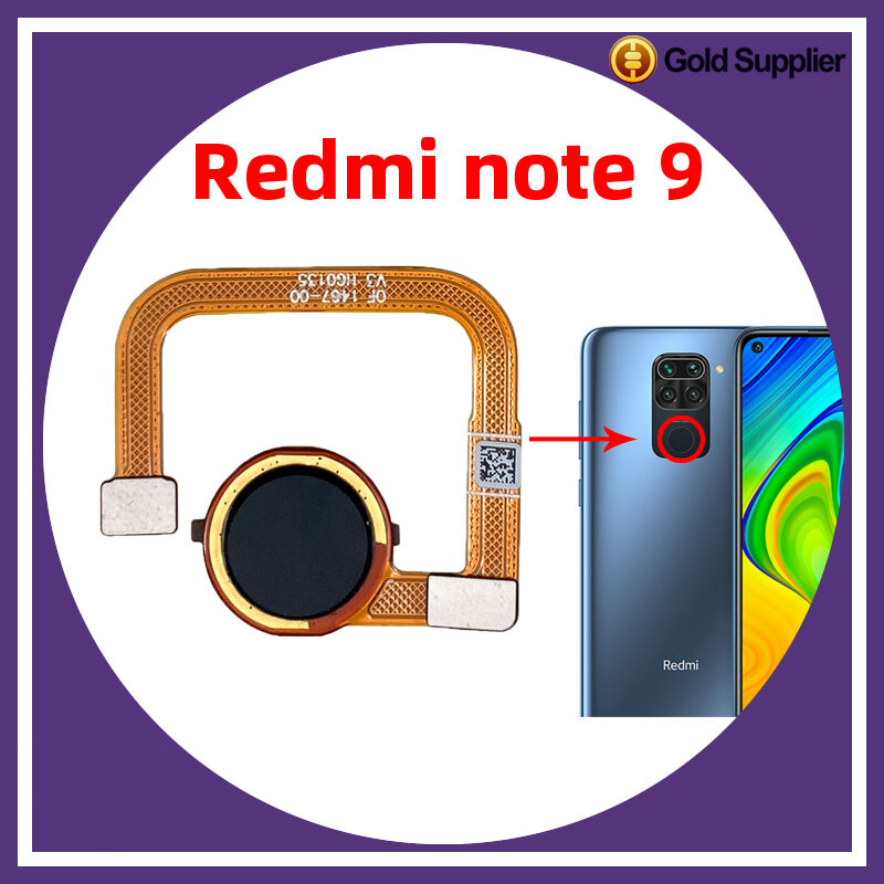 Original For Xiaomi Redmi Note 9 Fingerprint Sensor Home Return Key Menu Flex Ribbon Cable Replacement