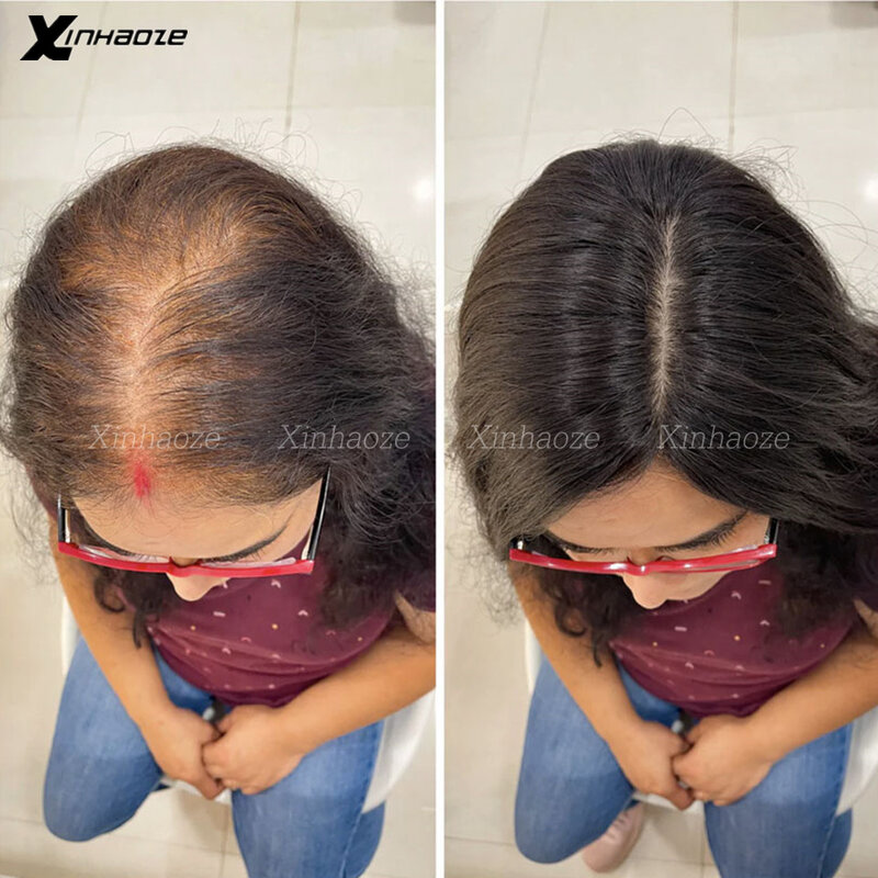 Natural Black Human Hair Topper Hair Size 13x15cm Hair Toppers for Women No Thinning Hair Silk Base Black Human Hair Topper
