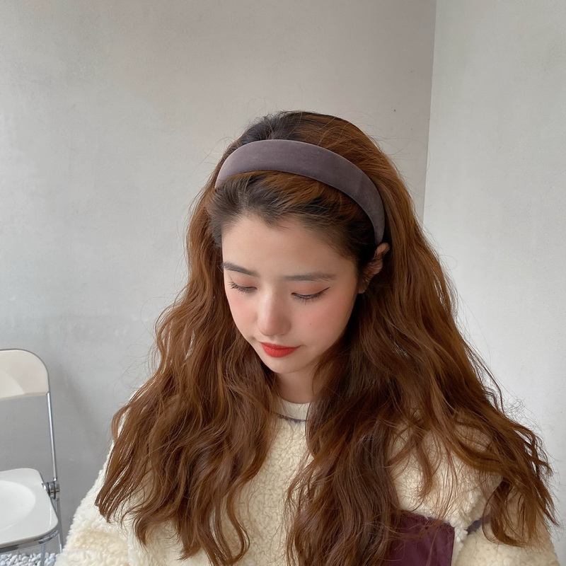 Moda feminina básico preto veludo hairband duplo tamanho bandana estiramento plástico cabelo hoop simples estilo simples fácil de usar