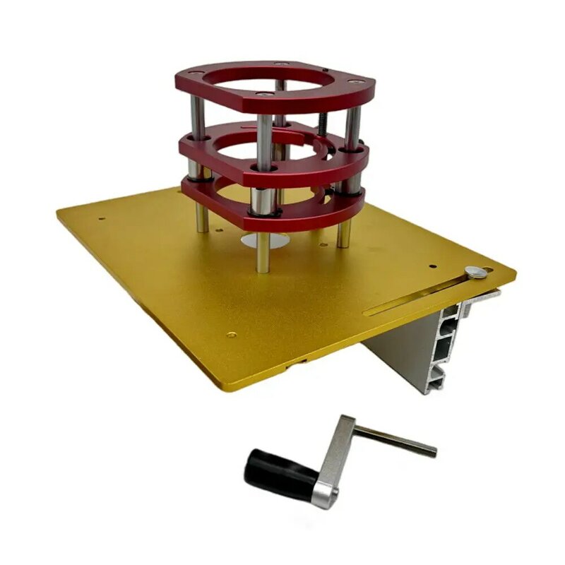 Fresadora de madera eléctrica invertida para carpintería, pequeña máquina Gong, mesa de elevación, ranurado y tensado, Base de elevación