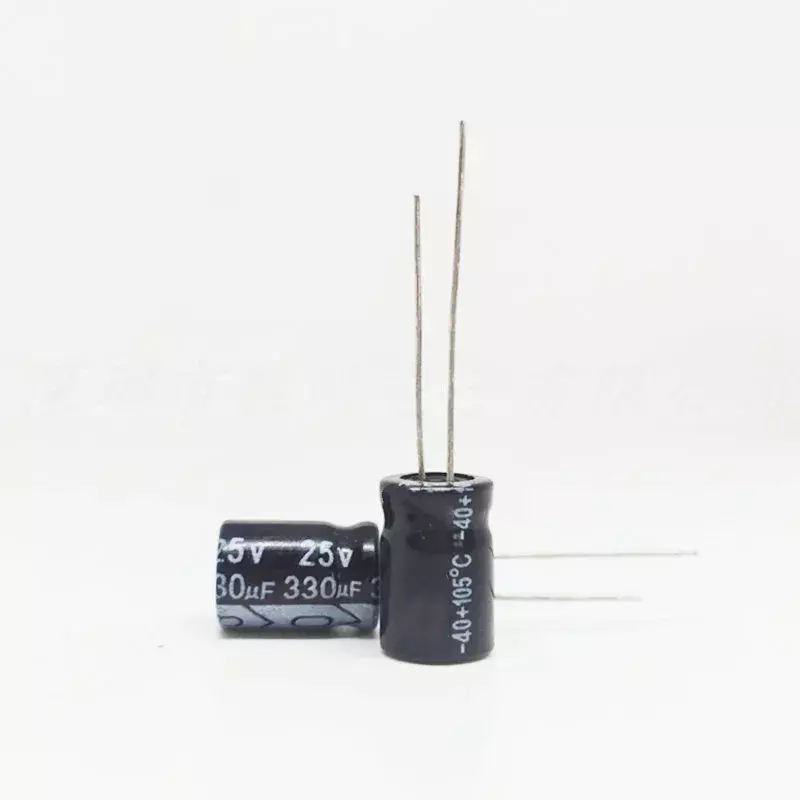 (50 шт.) 25 в 330 мкФ объем: 8*12 мм 25 в 33 0 мкФ Алюминиевый электролитический конденсатор высокого качества