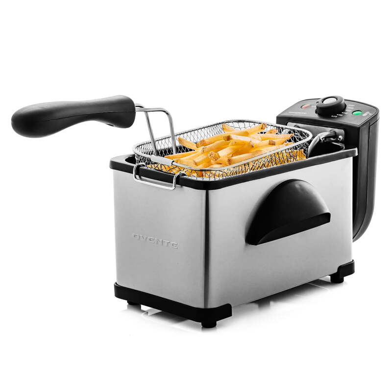 Electric Deep Fryer 2 Liter Capacity, 1500W with Lid, Viewing Window, Adjustable Temperature Knob