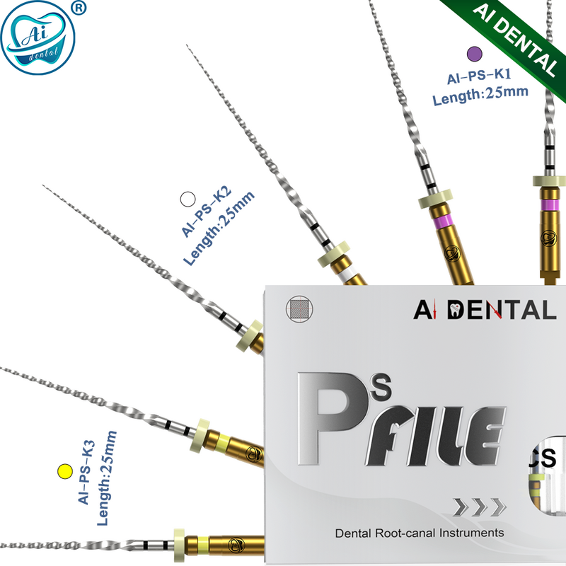 AI-PS loving File ujung saluran akar gigi lancip 2% File Diaktifkan panas 25mm NiTi Alloy PathFile PT instrumen endodontik
