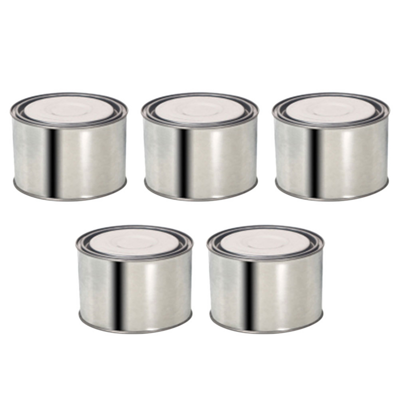 5 Pcs with Cover Metal Container Lid Round Can Tinplate Power Steering Reservoir
