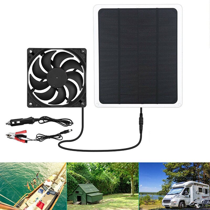 Cargador de energía Solar para coche, piezas de automóvil, Mini ventilador de ventilación, Panel de refrigeración